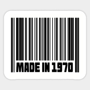 Made in 1970 Birthday Barcode Sticker